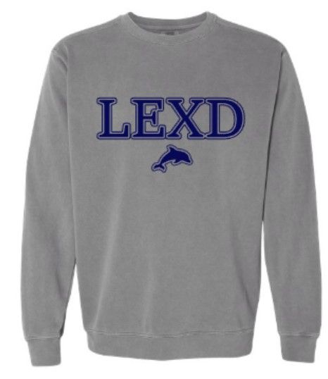Adult LEXD with Dolphin Comfort Colors Garment-Dyed Crewneck Sweatshirt (LEXD)