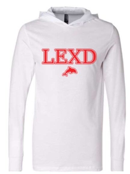 Adult LEXD with Dolphin Bella + Canvas Jersey Hooded Long Sleeve Tee (LEXD)