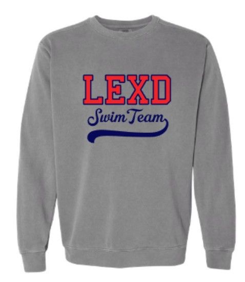 Adult LEXD Swim Team with Swash Comfort Colors Garment-Dyed Crewneck Sweatshirt (LEXD)