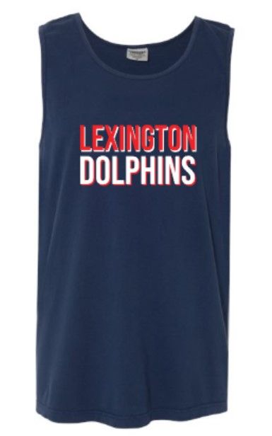 Adult Lexington Dolphins Two Tone Comfort Colors Garment-Dyed Heavyweight Tank Top (LEXD)