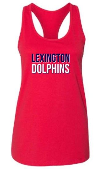 Ladies Bella + Canvas Lexington Dolphins Two Tone Jersey Racerback Tank (LEXD)