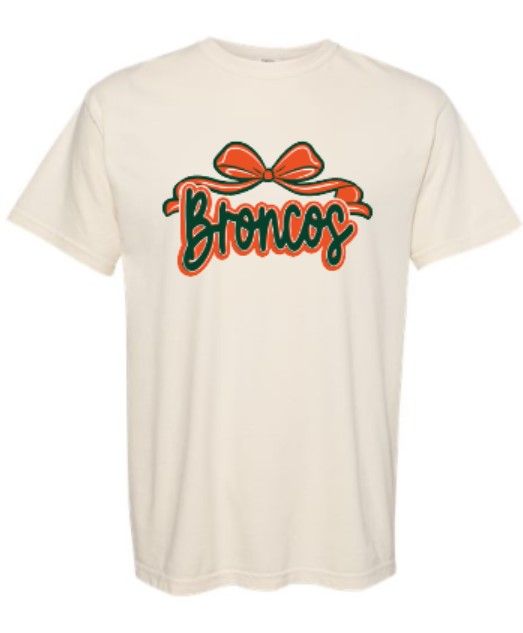 Adult Broncos Bow Comfort Colors Garment-Dyed Heavyweight Tee