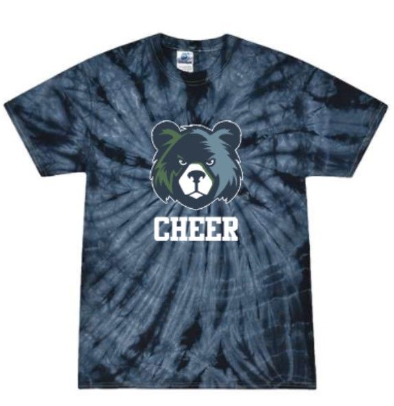 Youth or Adult Bear Cheer Tie-Dye Short or Long Sleeve T-Shirt (MEBC)