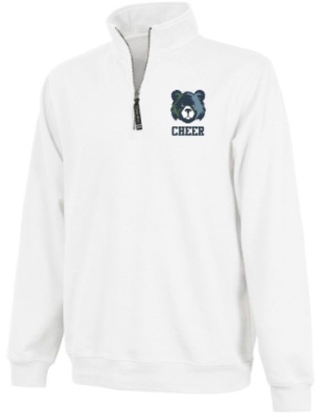 Adult Bear Cheer Embroidered Charles River 1/4 Zip Fleece Pullover (MEBC)