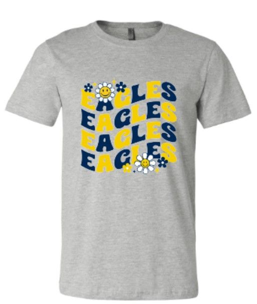 Youth or Adult Eagles Wavy Bella + Canvas Jersey Short Sleeve T-Shirt (SPPS)