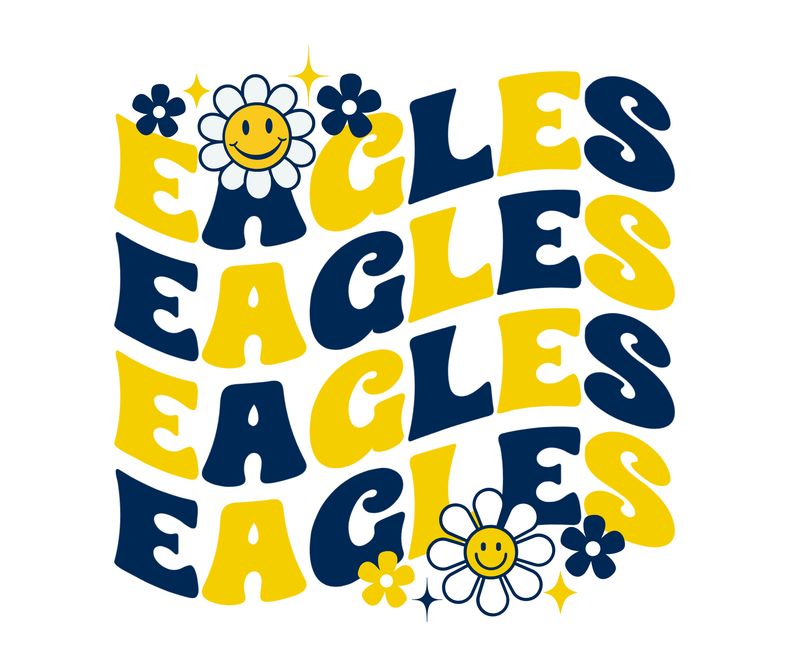 Youth or Adult Eagles Wavy Bella + Canvas Jersey Short Sleeve T-Shirt (SPPS)