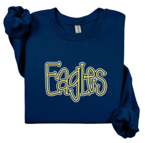 Youth Eagles Puff Embroidered Gildan Crewneck Sweatshirt (SPPS)