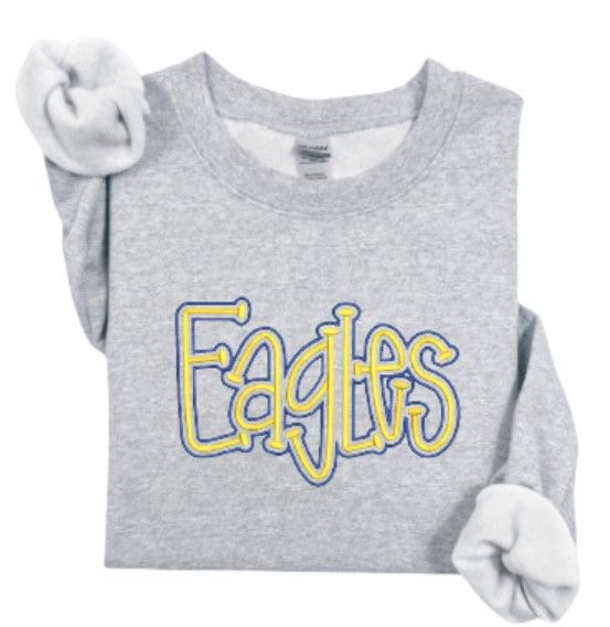 Youth Eagles Puff Embroidered Gildan Crewneck Sweatshirt (SPPS)