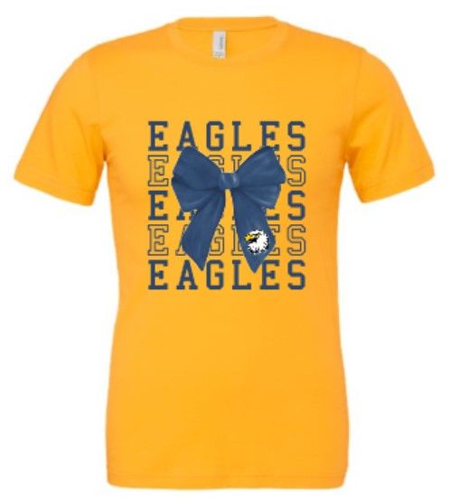 Youth or Adult Eagles Bow Bella + Canvas Jersey Short Sleeve T-Shirt (SPPS)