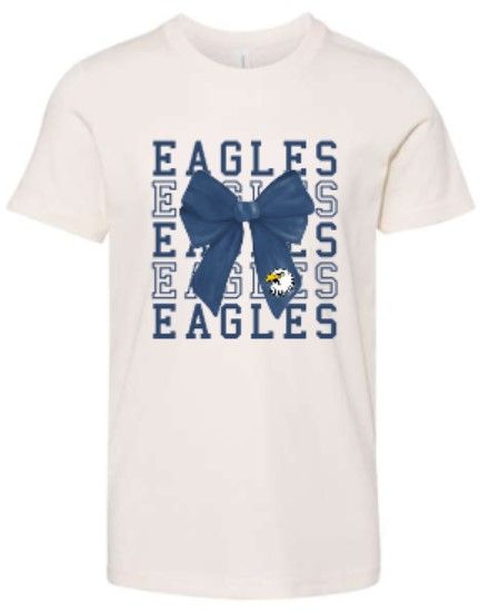 Youth or Adult Eagles Bow Bella + Canvas Jersey Short Sleeve T-Shirt (SPPS)