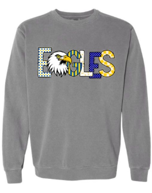 Adult Eagles Mixed Pattern Comfort Colors Garment-Dyed Crewneck Sweatshirt (SPPS)
