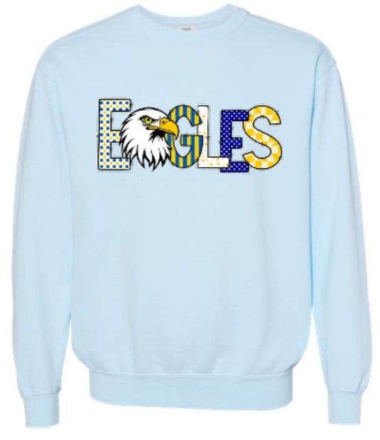 Adult Eagles Mixed Pattern Comfort Colors Garment-Dyed Crewneck Sweatshirt (SPPS)