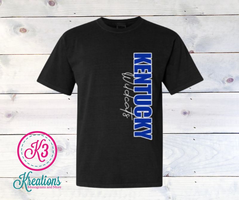 Adult Vertical Kentucky Wildcats Comfort Colors Short Sleeve Tee