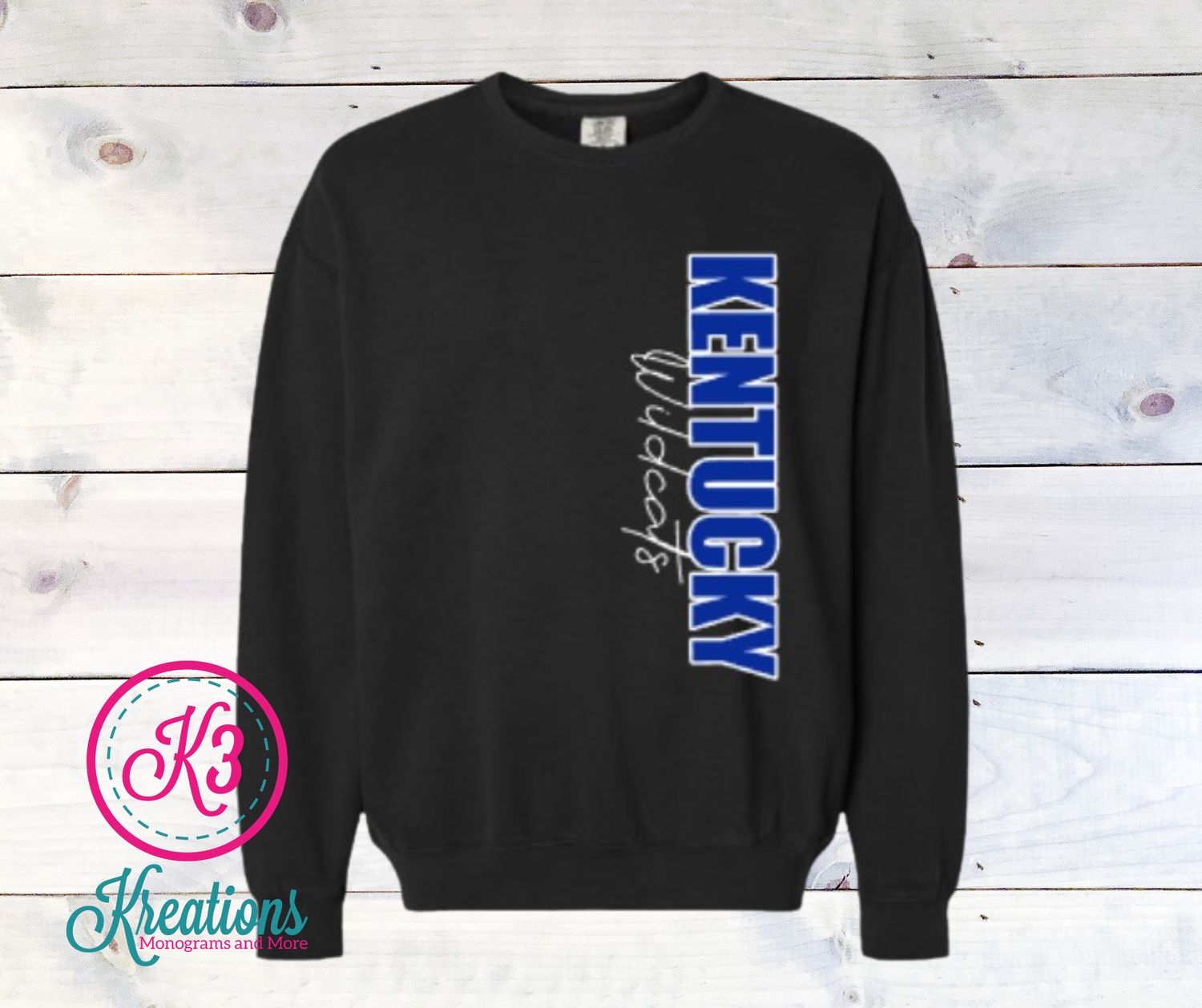 Adult Vertical Kentucky Wildcats Comfort Colors Garment-Dyed Lightweight Fleece Crewneck Sweatshirt