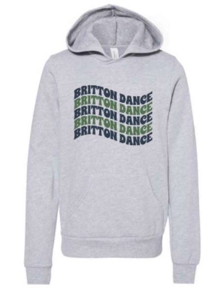 Youth Waved Britton Dance Bella + Canvas Sponge Fleece Hooded Sweatshirt (MEBDT)