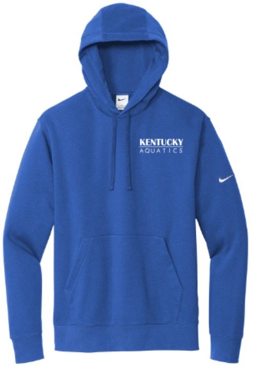 Adult Nike Club Fleece Sleeve Swoosh Hoodie with Embroidered Kentucky Aquatics (KA)