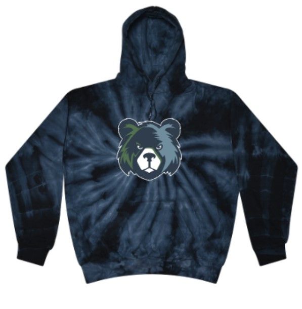 Youth or Adult Bear Tie-Dye Hooded Sweatshirt (MEB)