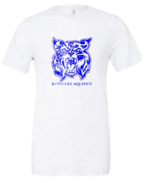 Adult Distressed Wildcat Kentucky Aquatics Bella + Canvas Triblend Short Sleeve Tee (KA)
