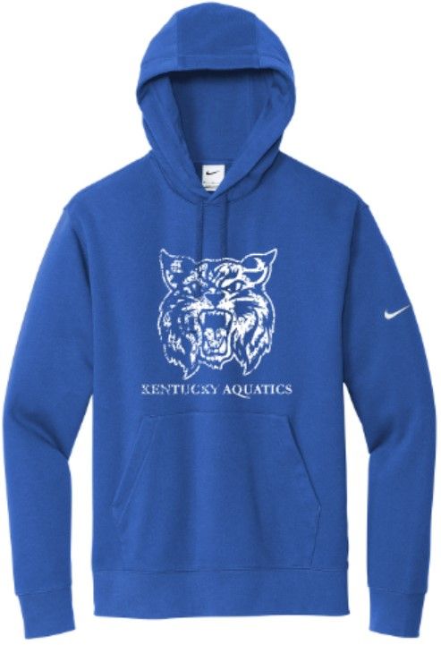 Adult Distressed Wildcat Kentucky Aquatics Nike Club Fleece Sleeve Swoosh Hoodie (KA)