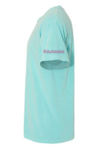Youth or Adult Sleeve Logo Jesus Loves You Comfort Colors Garment-Dyed Heavyweight T-Shirt (SPPS)