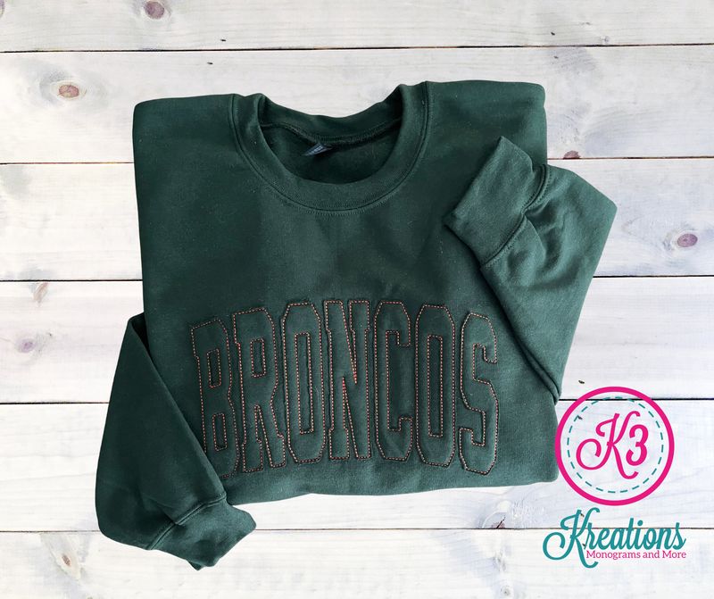 Adult Broncos Outline Gildan Sweatshirt