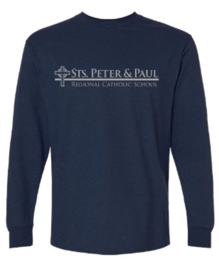 Adult Sts. Peter &amp; Paul Logo Gildan Ultra Cotton Long Sleeve T-Shirt (SPPS)