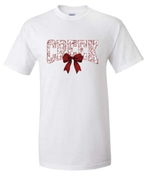 CREEK Toile with Bow Short Sleeve Tee YOUTH and ADULT (TCDT)