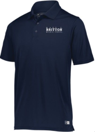 Unisex or Ladies Russell Essential Polo with Embroidered Mary E. Britton Middle School (MEB)