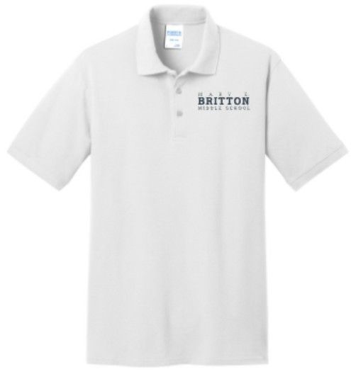 Unisex or Ladies Port &amp; Company® Core Blend Pique Polo with Embroidered Mary E. Britton Middle School (MEB)