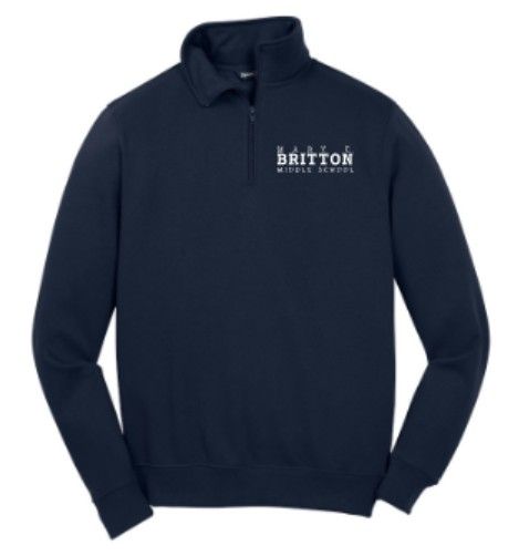 Ladies or Unisex Sport Tek 1/4 Zip Fleece Pullover with Embroidered Mary E. Britton Middle School (MEB)