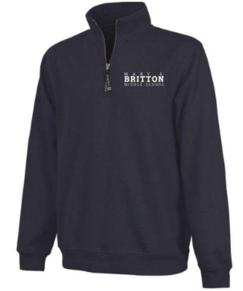 Adult Charles River 1/4 Zip Fleece Pullover with Embroidered Mary E. Britton Middle School (MEB)