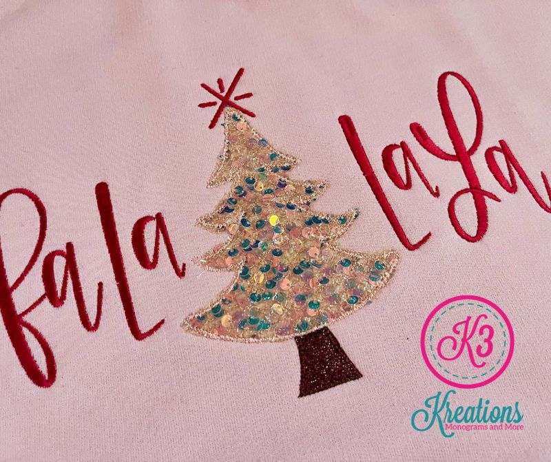 Fa La La La Sequin Tree Crewneck Sweatshirt