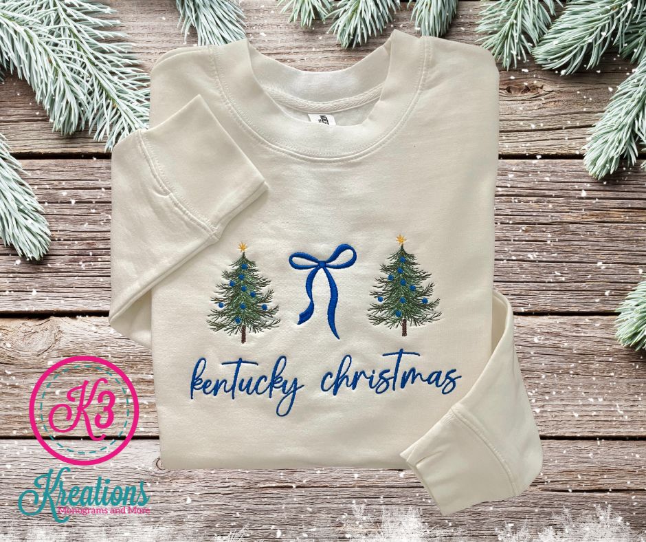 Kentucky Christmas with Bow Crewneck Sweatshirt