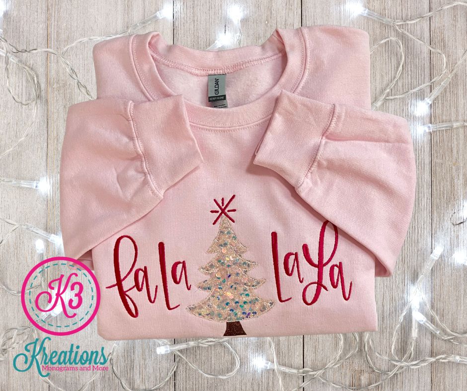 Fa La La La Sequin Tree Crewneck Sweatshirt