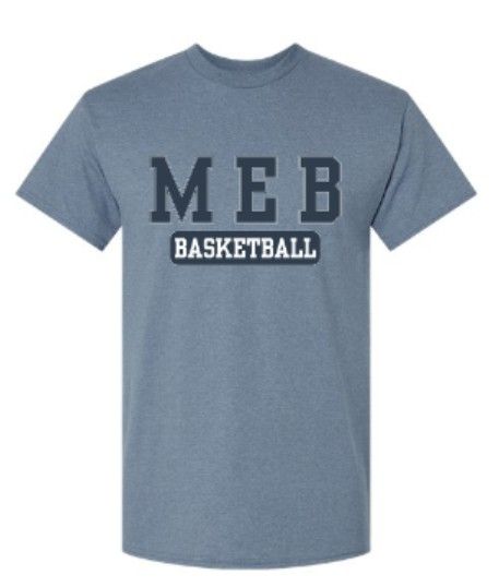 Adult MEB Basketball Heather Indigo Gildan Short Sleeve T-Shirt (MEBB)