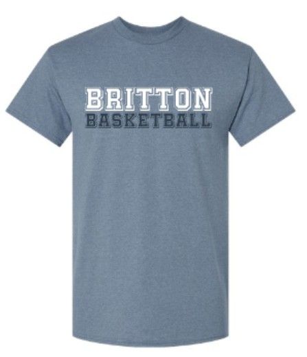 Adult Britton Basketball Heather Indigo Gildan Short Sleeve T-Shirt (MEBB)