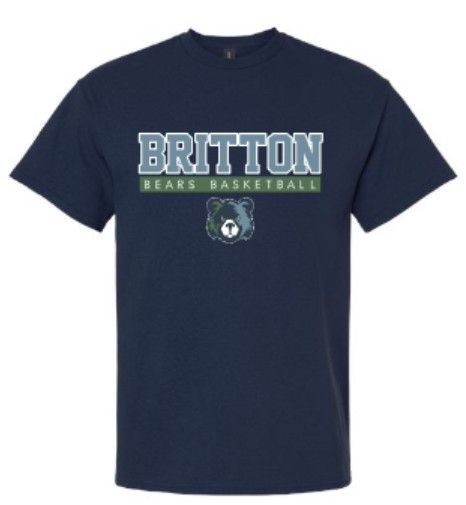 Youth or Adult Britton Bears Basketball Gildan Short or Long Sleeve T-Shirt (MEBB)