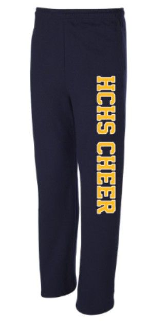 Adult HCHS Cheer JERZEES NuBlend Open Bottom Sweatpants (HCC)