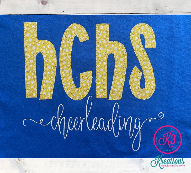 Adult HCHS Cheerleading Blanket Stitch Applique Short or Long Sleeve T-Shirt (HCC)