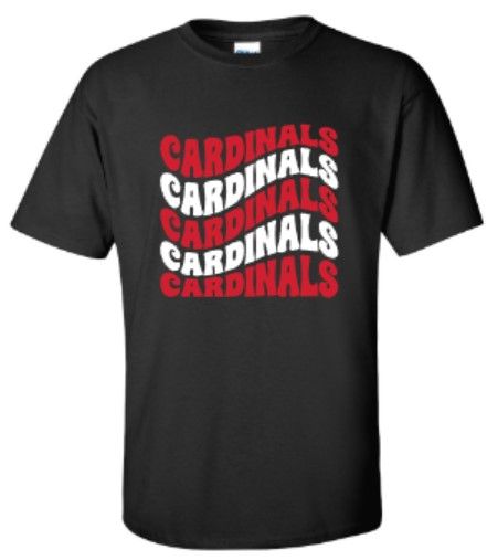 Adult Waved Cardinals Short OR Long Sleeve Tee