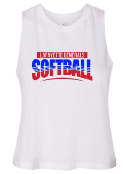 Ladies Lafayette Generals Softball Racerback Cropped Tank (LGS)