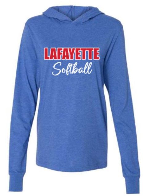 Adult LAFAYETTE Softball Bella + Canvas Jersey Hooded Long Sleeve Tee (LGS)