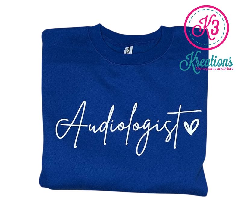Adult Audiologist with Heart Midweight Crewneck Sweatshirt