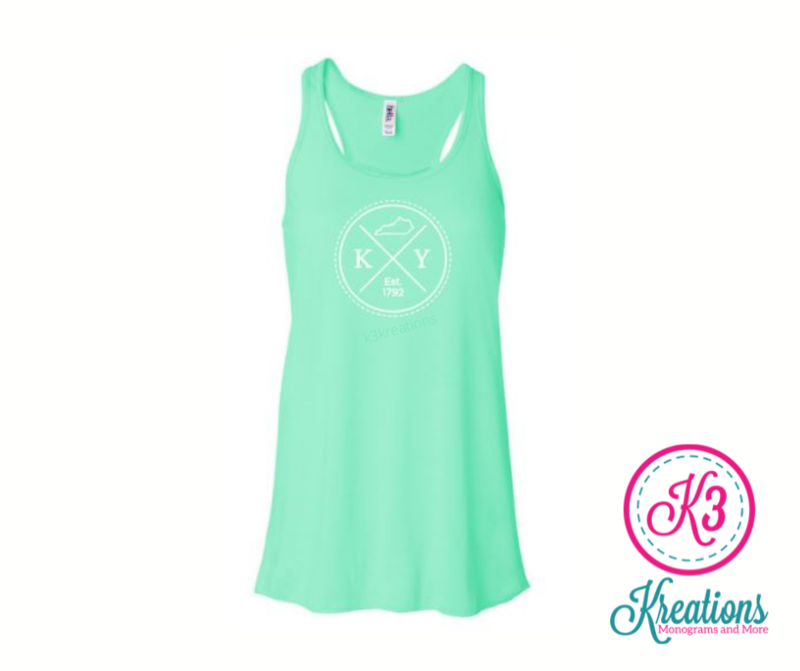 Ladies KY State Flowy Racerback Tank