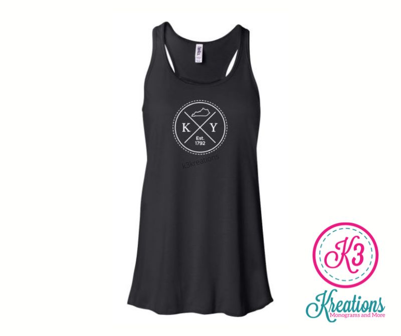 Ladies KY State Flowy Racerback Tank