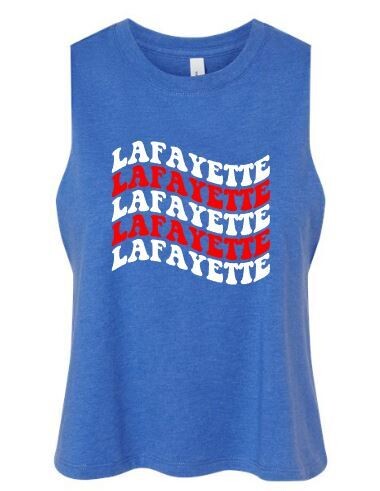 Ladies Waved Lafayette Racerback Cropped Tank