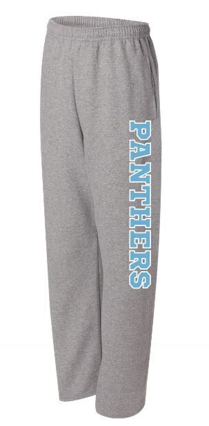 Adult Panthers JERZEES NuBlend Open Bottom Sweatpants (EJHDT)