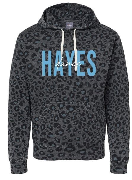 Hayes dance Black Leopard Print Hoodie (EJHDT)