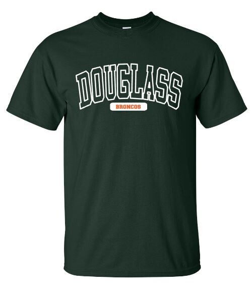 Youth or Adult Douglass Broncos Gildan Short Sleeve Tee (FDT)