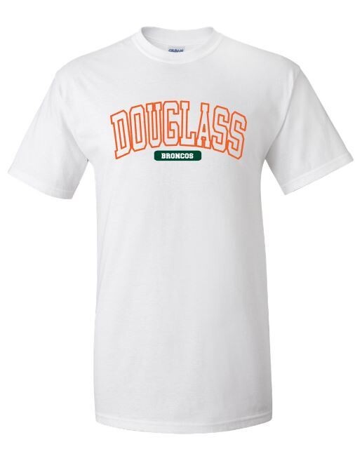Youth or Adult Douglass Broncos Gildan Short Sleeve Tee